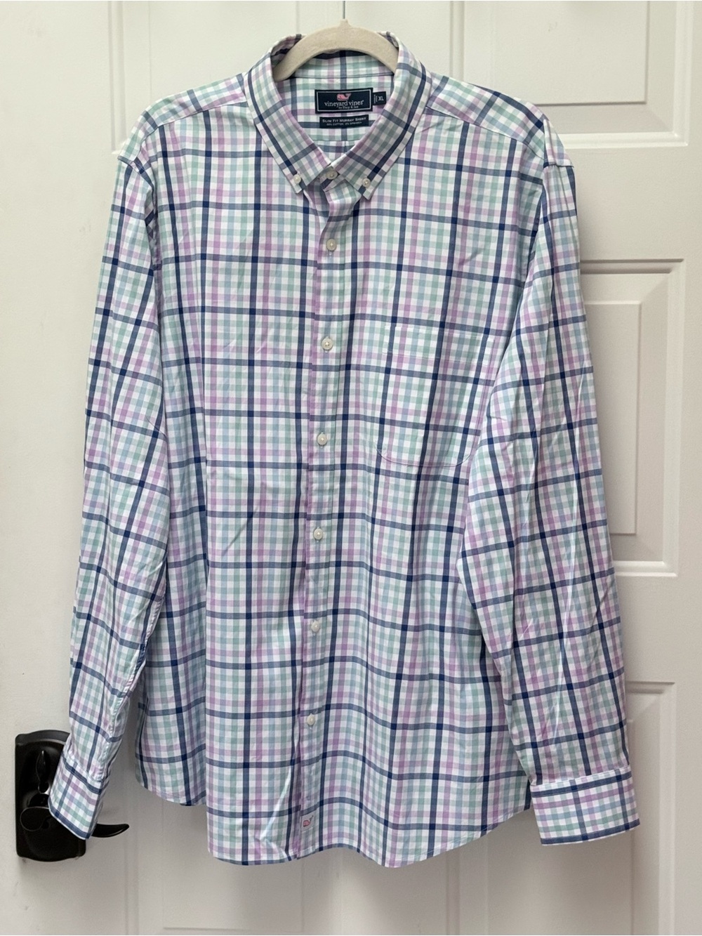 Vineyard Vines Slim Fit Murray Shirt Mens XL Pastel Plaid Cotton Button Down